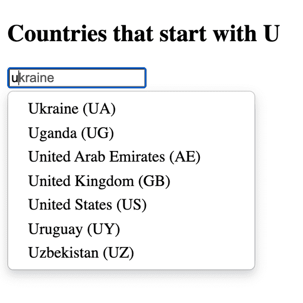 Typeahead suggestions